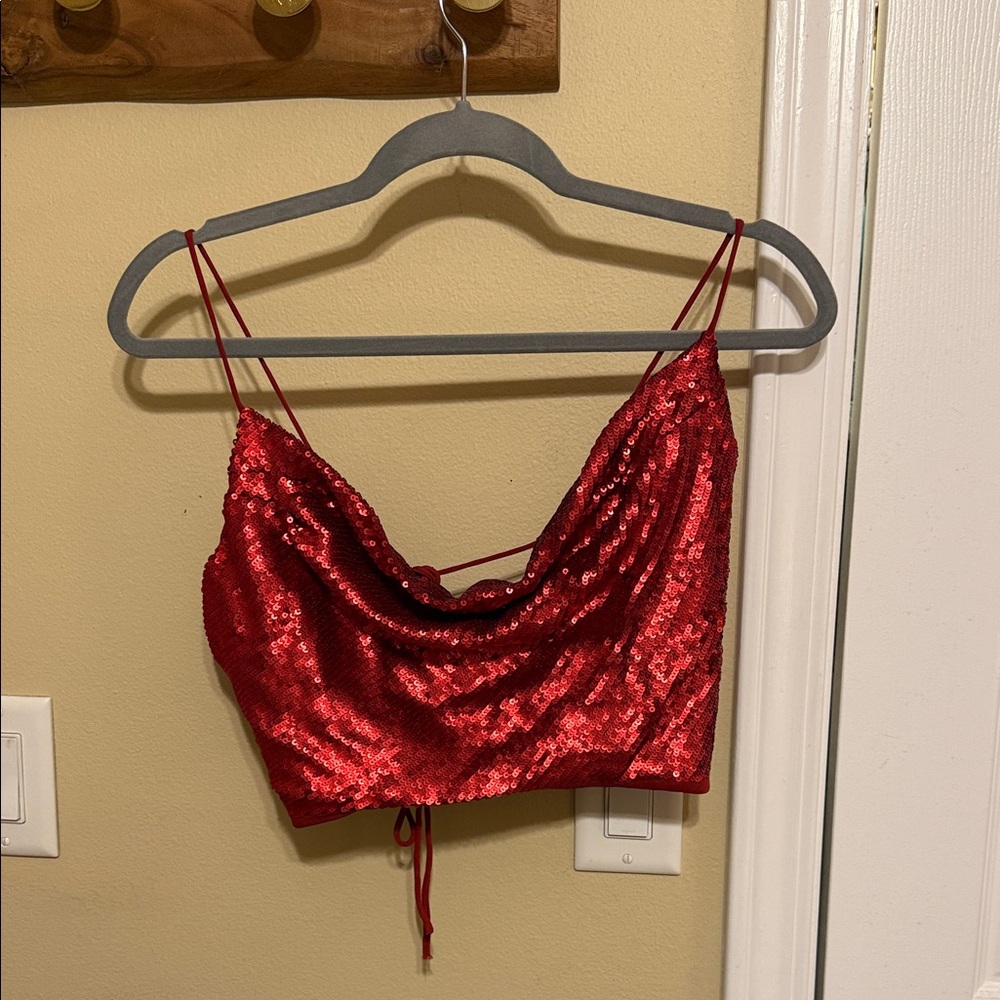Zara Red Sequin Tank Top